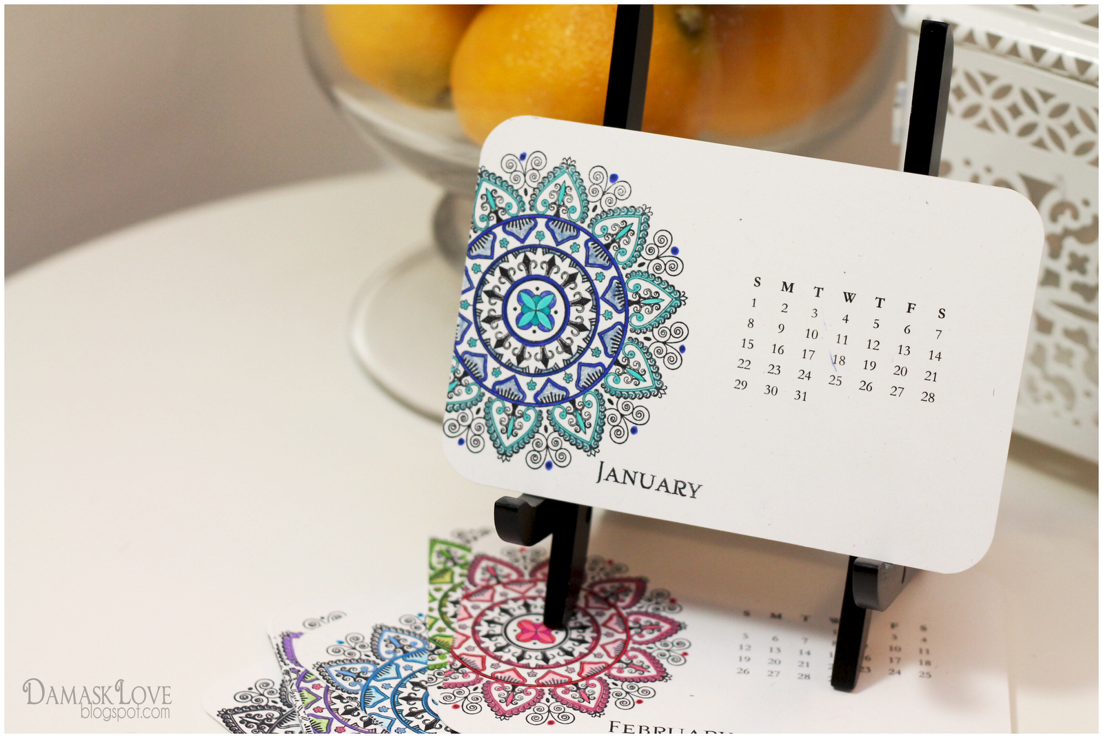 Creative Desk Calendar Ideas : Mehndi medallion desk calendar and wall downloads Creative Desk Calendar Ideas : Mehndi medallion desk calendar and wall downloads